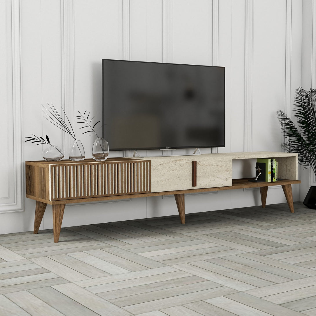 TV szekrény Milan - Walnut, Travertine-Vashome.sk