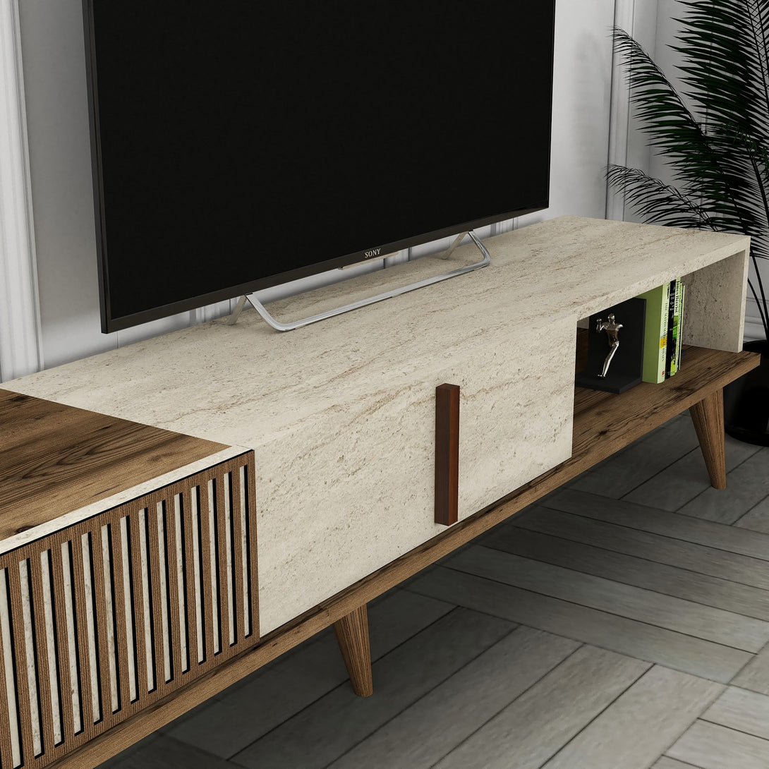 TV szekrény Milan - Walnut, Travertine-Vashome.sk