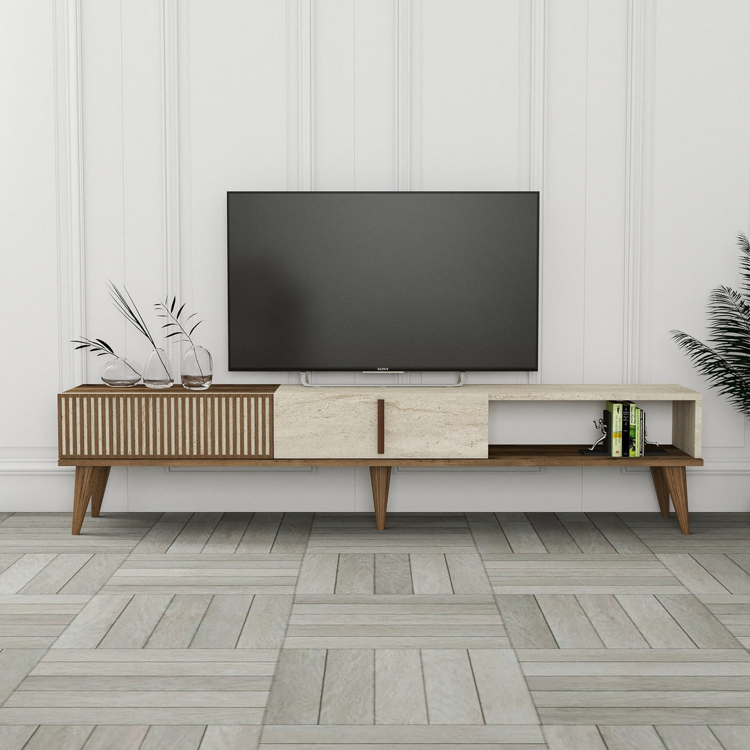 TV szekrény Milan - Walnut, Travertine-Vashome.sk