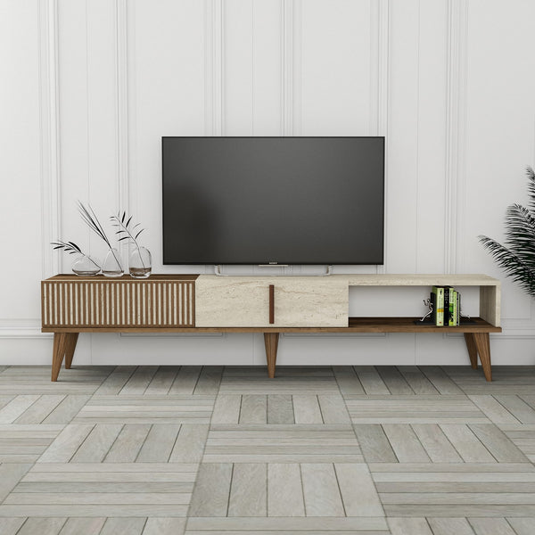 TV szekrény Milan - Walnut, Travertine-Vashome.sk