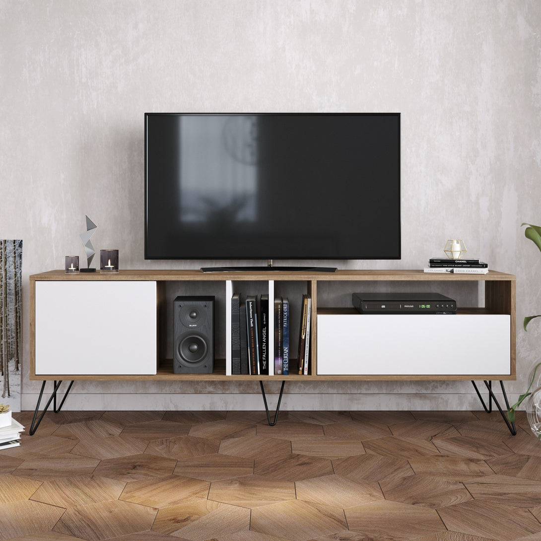 TV szekrény Mistico (180) - Walnut, White-Vashome.sk