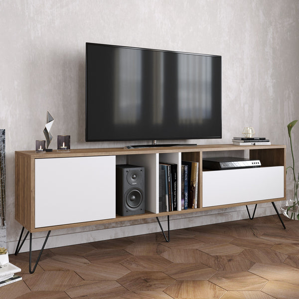 TV szekrény Mistico (180) - Walnut, White-Vashome.sk