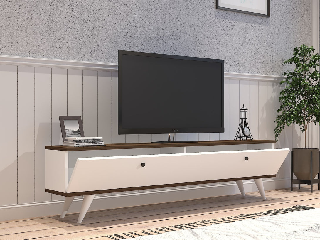 TV szekrény Paris - White, Walnut-Vashome.sk