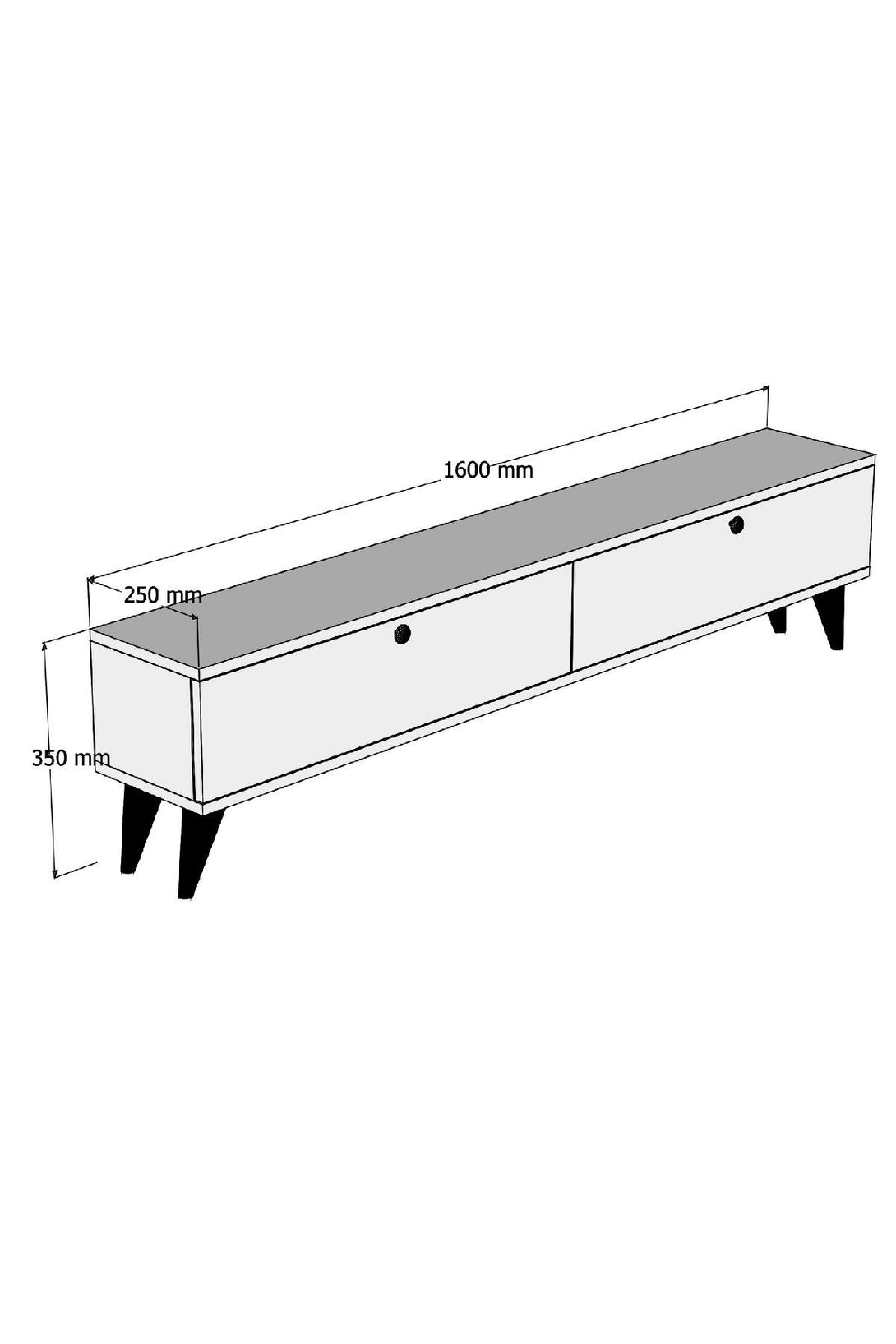TV szekrény Paris - White, Walnut-Vashome.sk