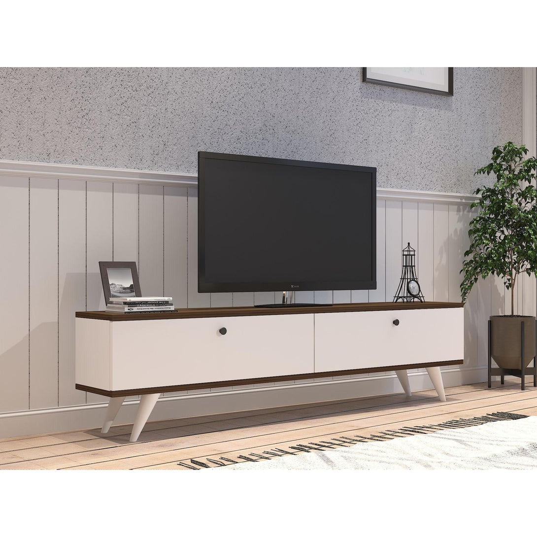TV szekrény Paris - White, Walnut-Vashome.sk