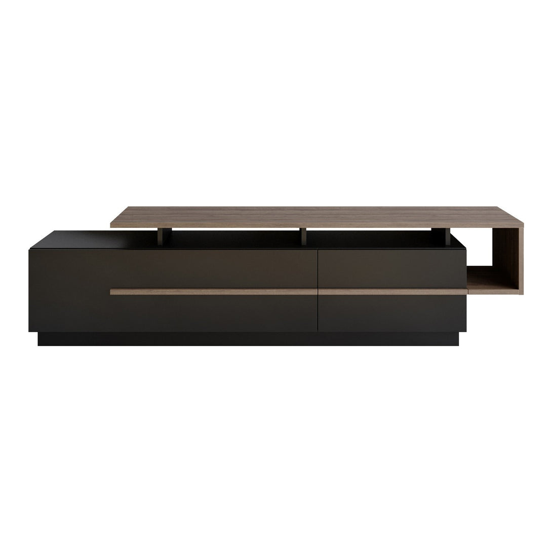 TV szekrény Pia - Black, Walnut-Vashome.sk
