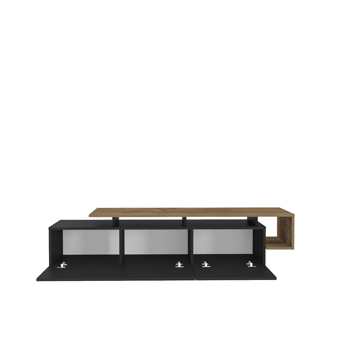 TV szekrény Pia - Black, Walnut-Vashome.sk