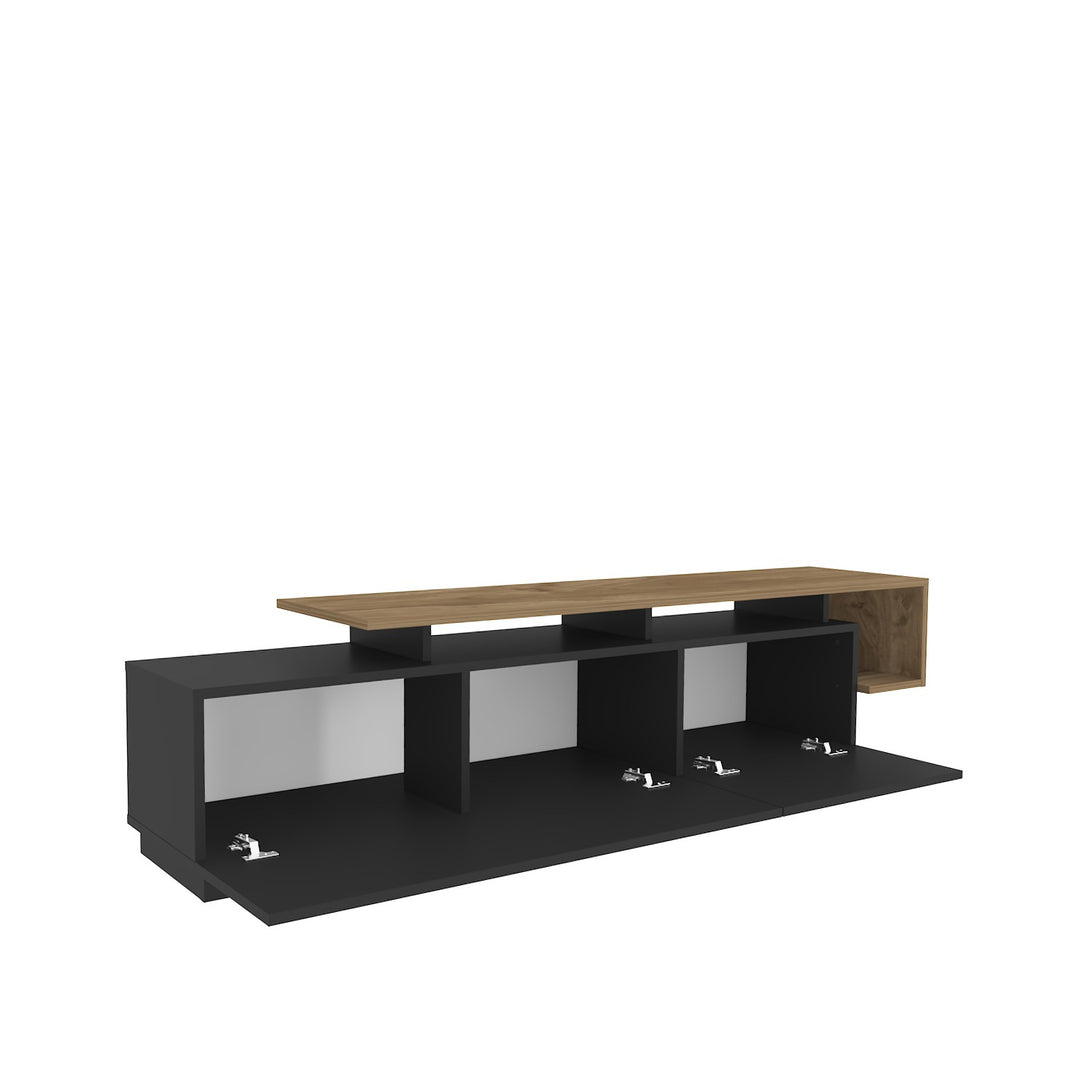 TV szekrény Pia - Black, Walnut-Vashome.sk