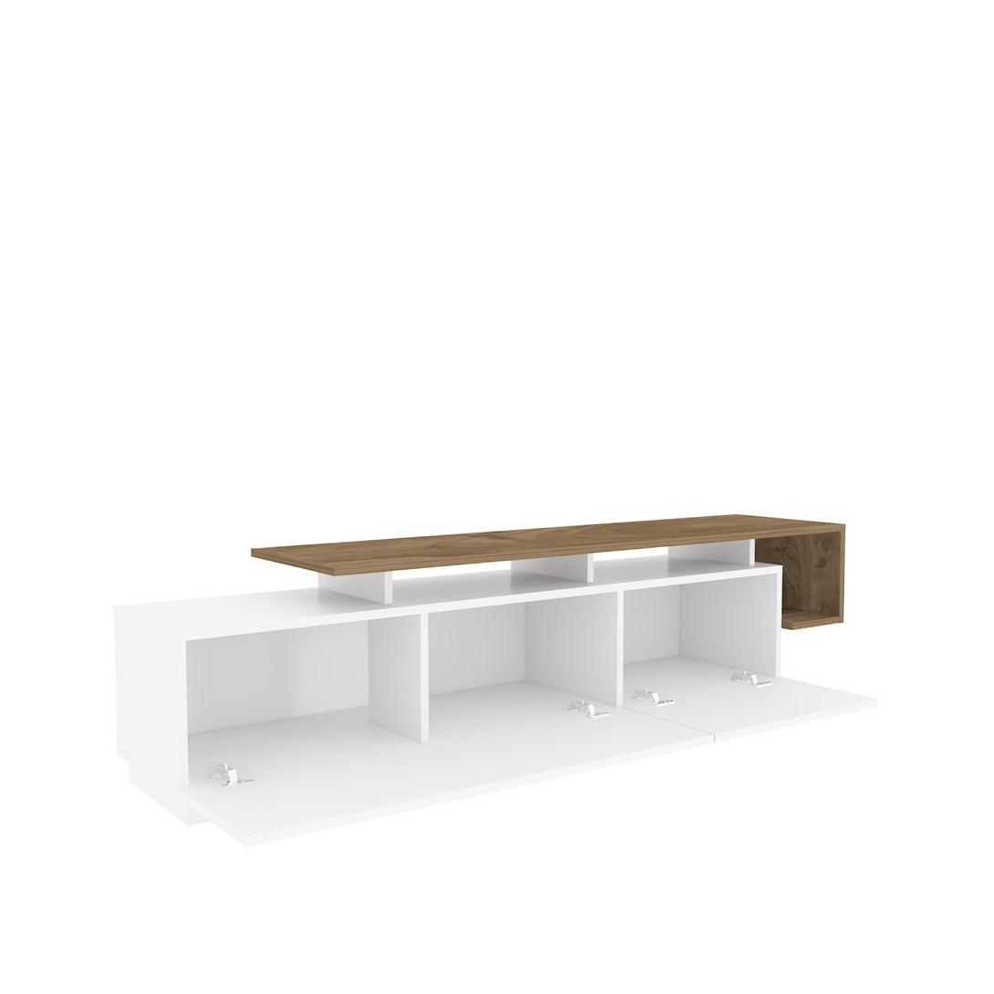 TV szekrény Pia - Walnut, White-Vashome.sk