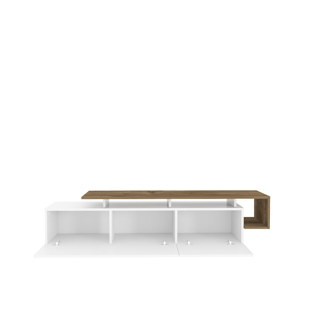 TV szekrény Pia - Walnut, White-Vashome.sk
