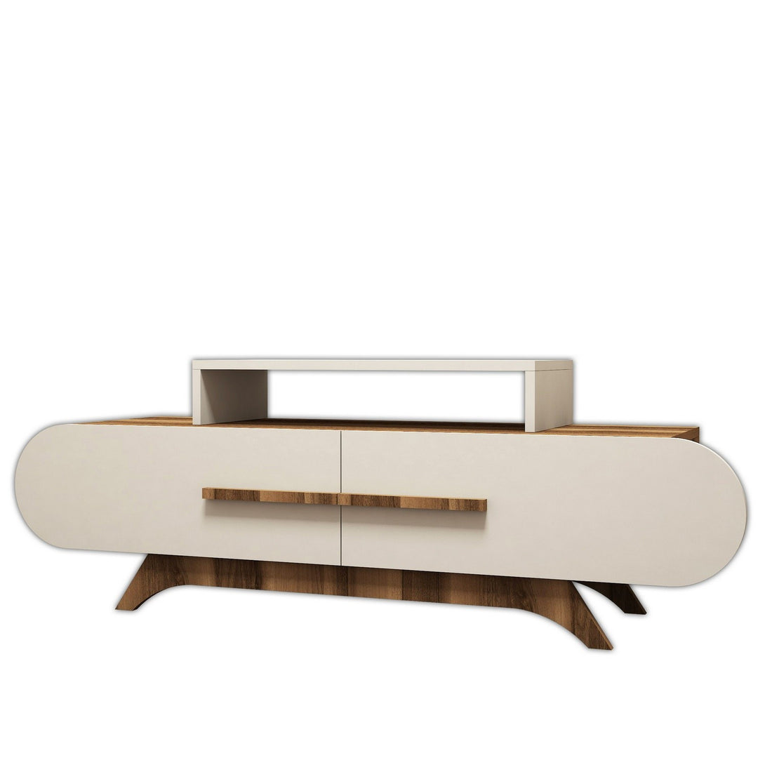 TV szekrény Rose - Walnut, Cream-Vashome.sk