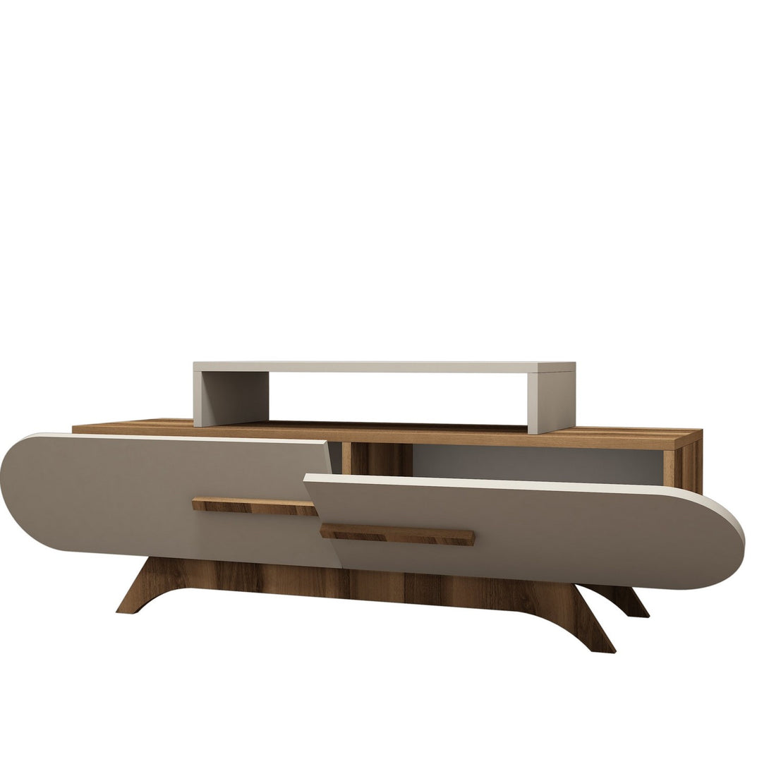 TV szekrény Rose - Walnut, Cream-Vashome.sk