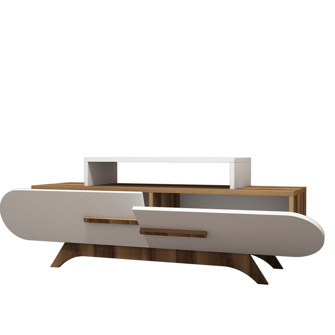 TV szekrény Rose - Walnut, White-Vashome.sk