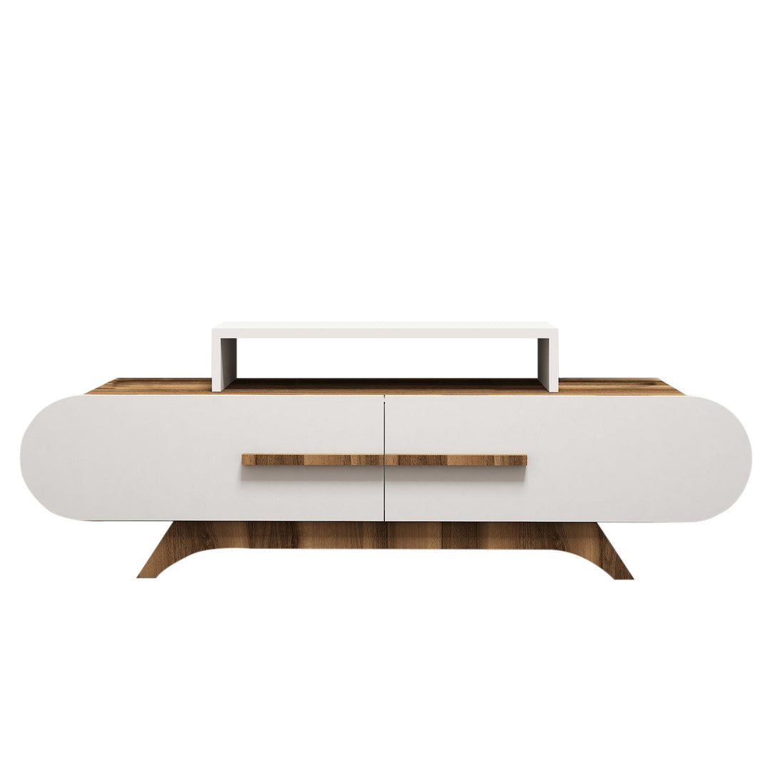 TV szekrény Rose - Walnut, White-Vashome.sk