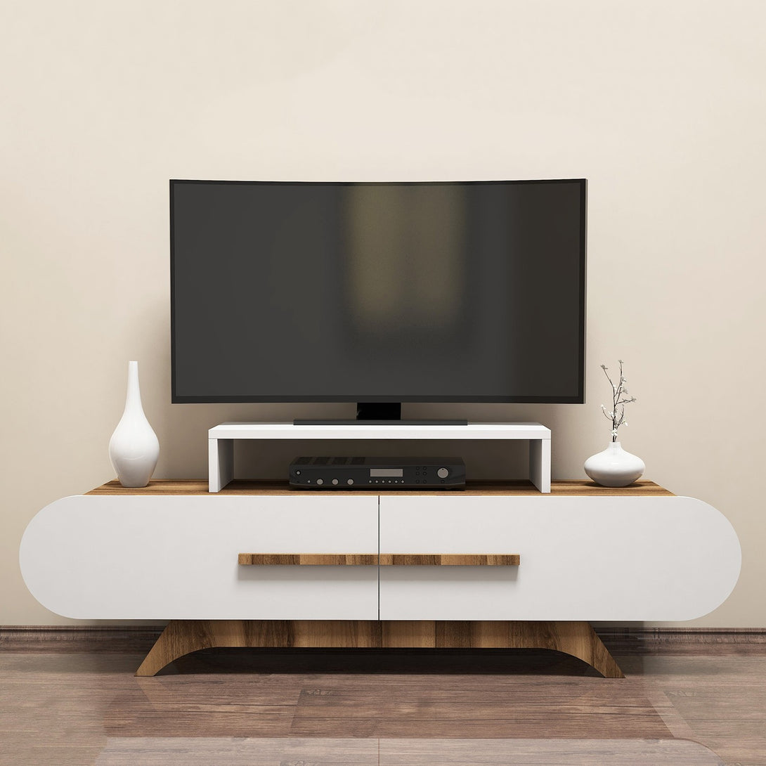 TV szekrény Rose - Walnut, White-Vashome.sk