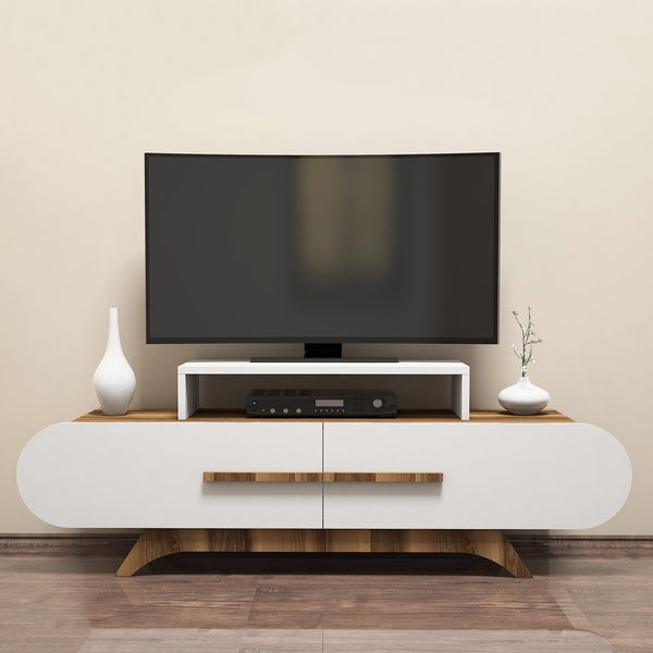 TV szekrény Rose - Walnut, White-Vashome.sk