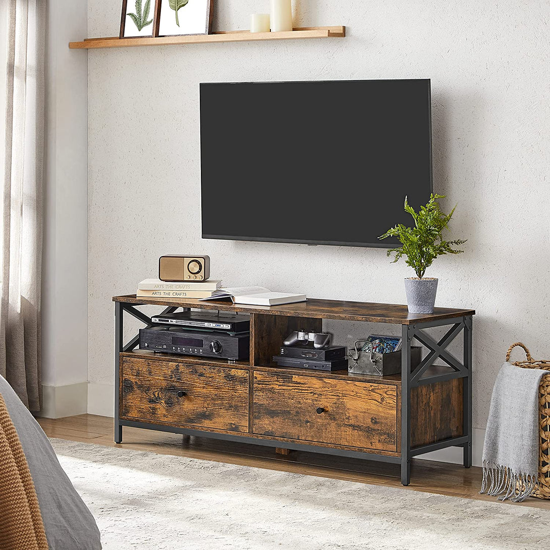 TV skrinka s 2 zásuvkami, 120 x 40 x 50 cm, rustikálna hnedá-Vashome.sk