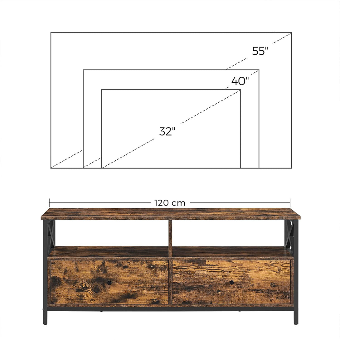 TV skrinka s 2 zásuvkami, 120 x 40 x 50 cm, rustikálna hnedá-Vashome.sk