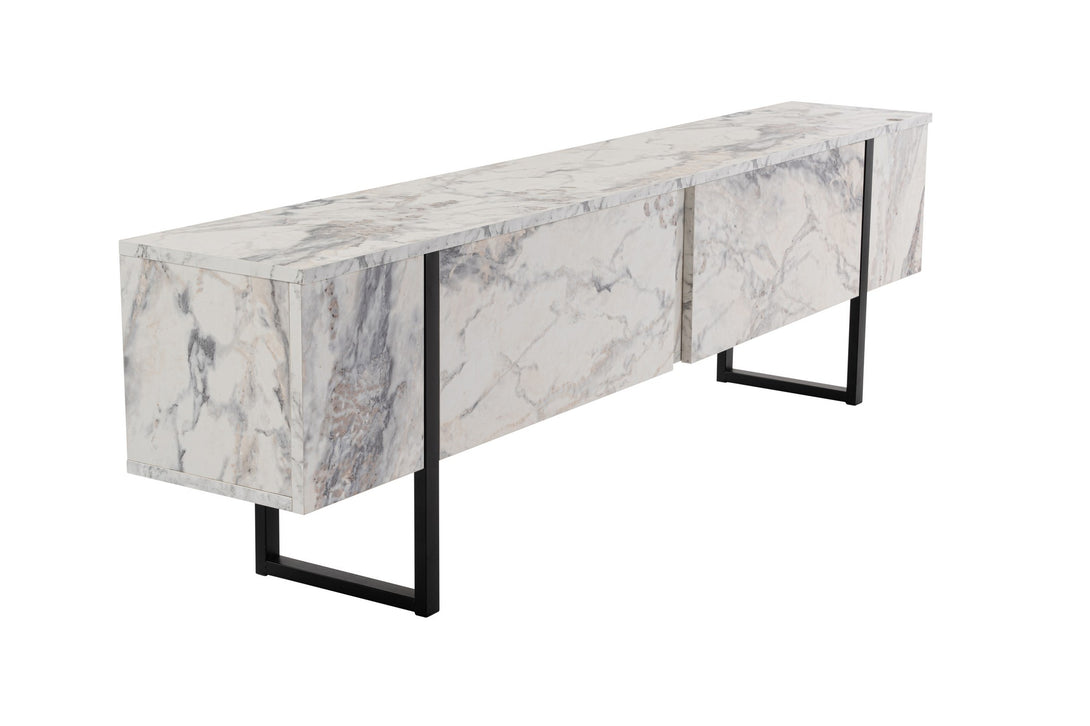 TV szekrény Serenity - Fressia Marble, Black-Vashome.sk