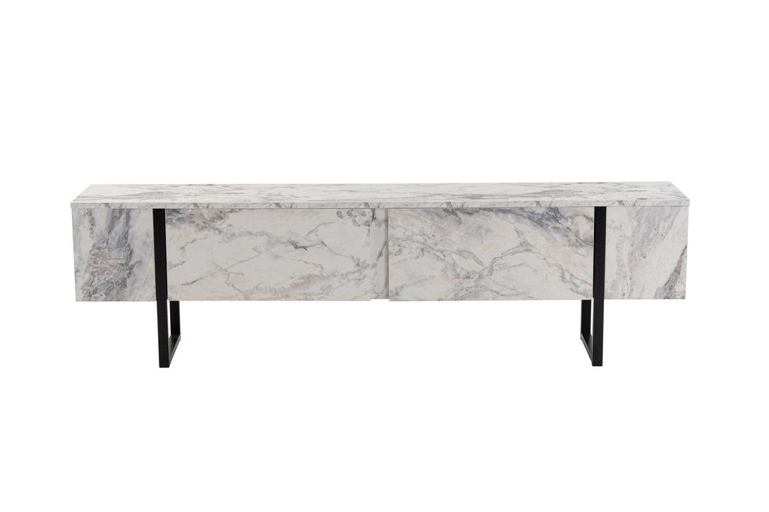 TV szekrény Serenity - Fressia Marble, Black-Vashome.sk