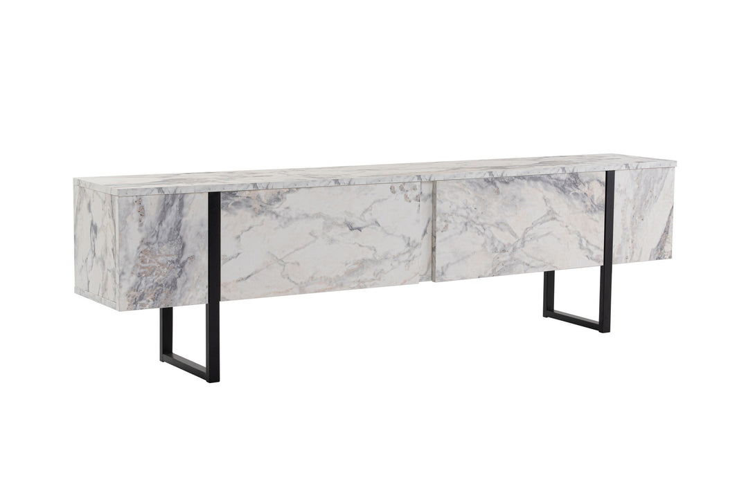 TV szekrény Serenity - Fressia Marble, Black-Vashome.sk