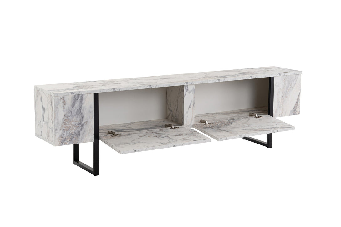 TV szekrény Serenity - Fressia Marble, Black-Vashome.sk