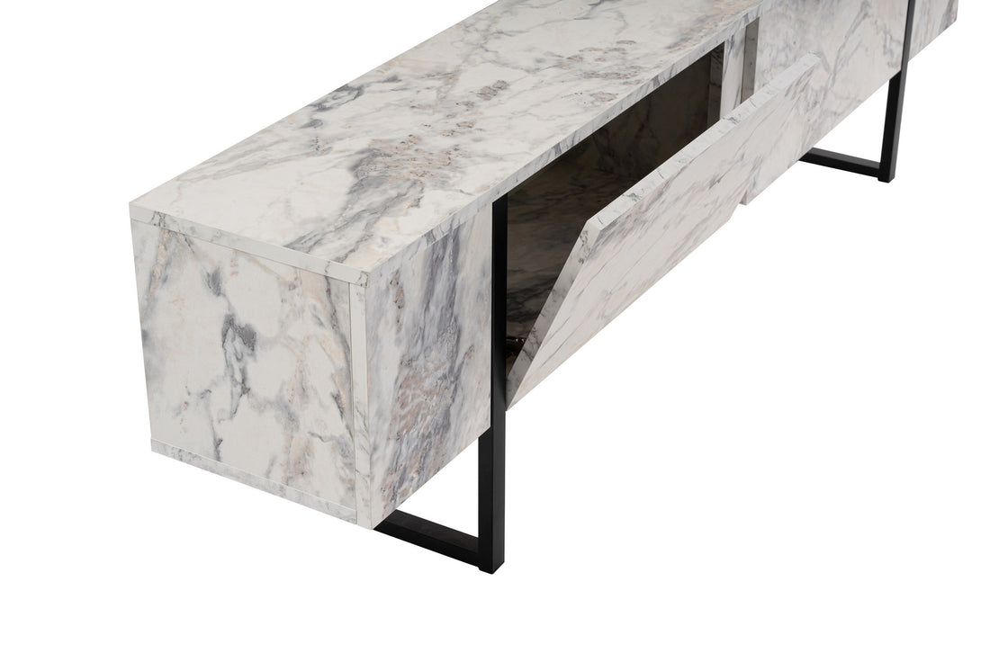TV szekrény Serenity - Fressia Marble, Black-Vashome.sk