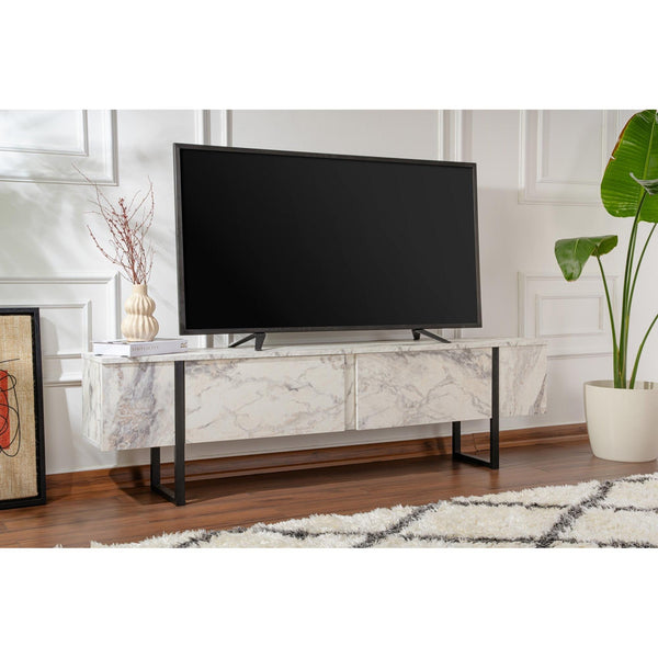 TV szekrény Serenity - Fressia Marble, Black-Vashome.sk