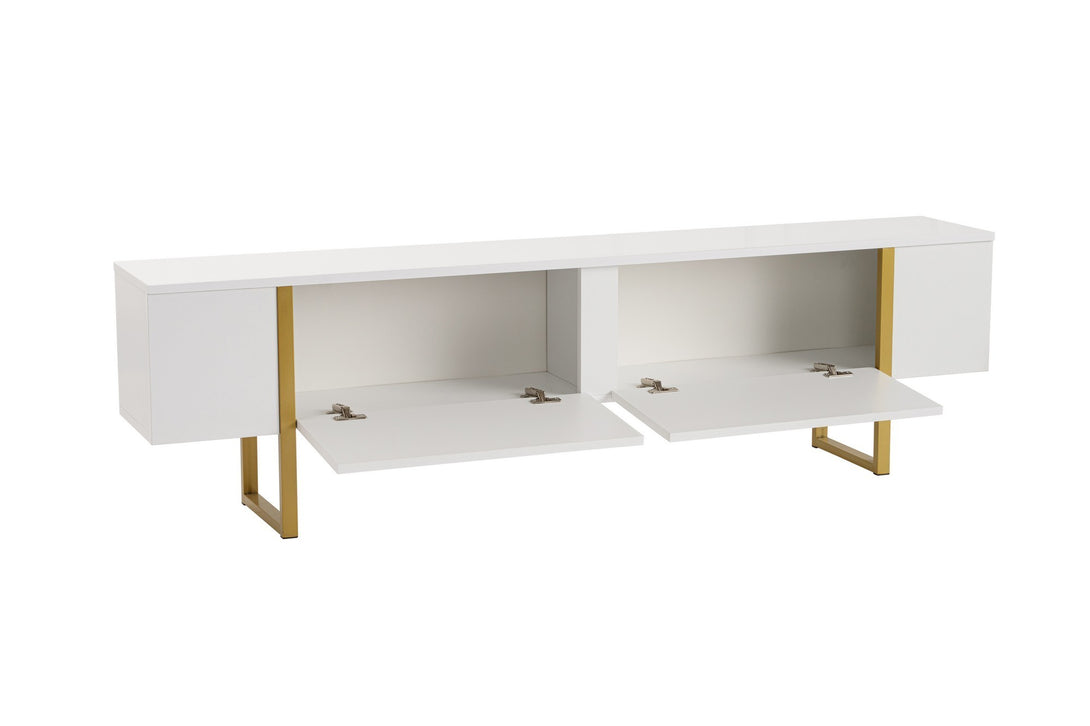 TV szekrény Serenity - White, Gold-Vashome.sk