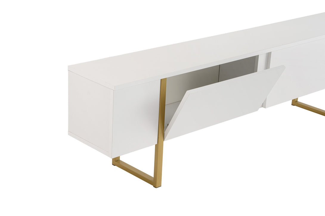 TV szekrény Serenity - White, Gold-Vashome.sk