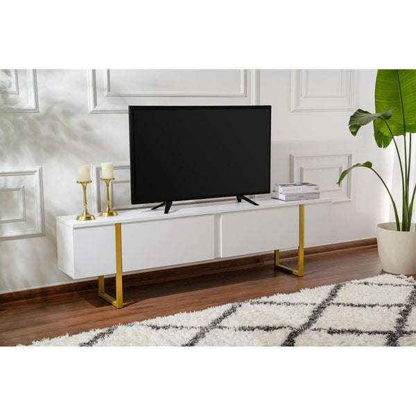 TV szekrény Serenity - White, Gold-Vashome.sk