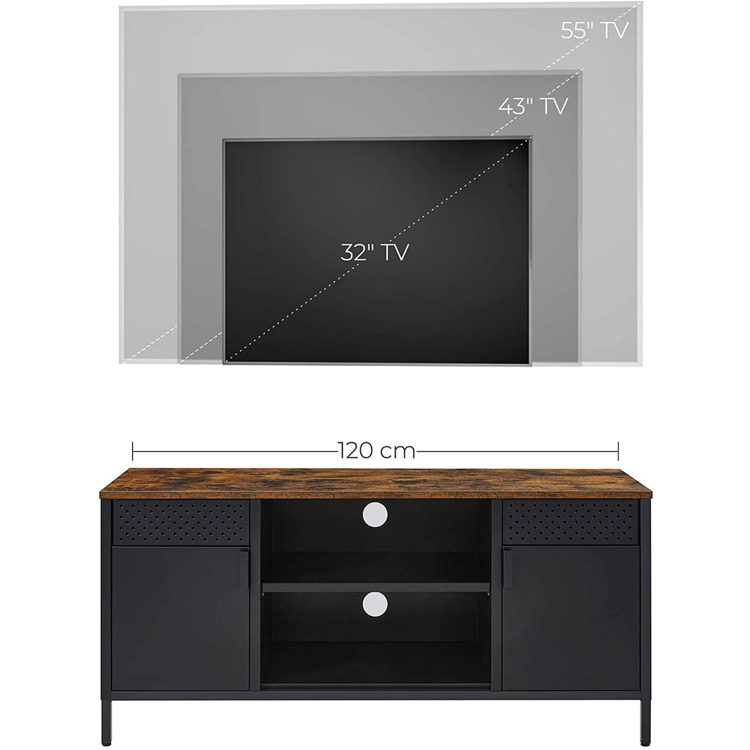 SONGMICS TV skrinka s 3 policami, 120 x 55 x 40 cm, matná čierna-Vashome.sk