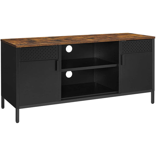 SONGMICS TV skrinka s 3 policami, 120 x 55 x 40 cm, matná čierna-Vashome.sk
