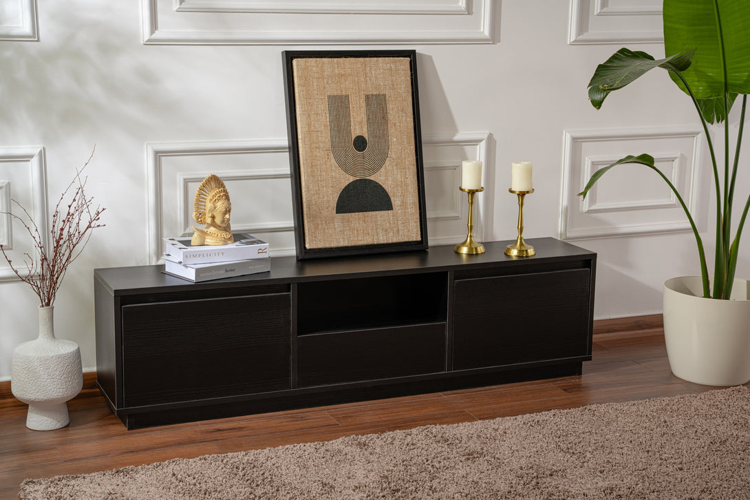 TV szekrény Vanguard - Wood Black-Vashome.sk