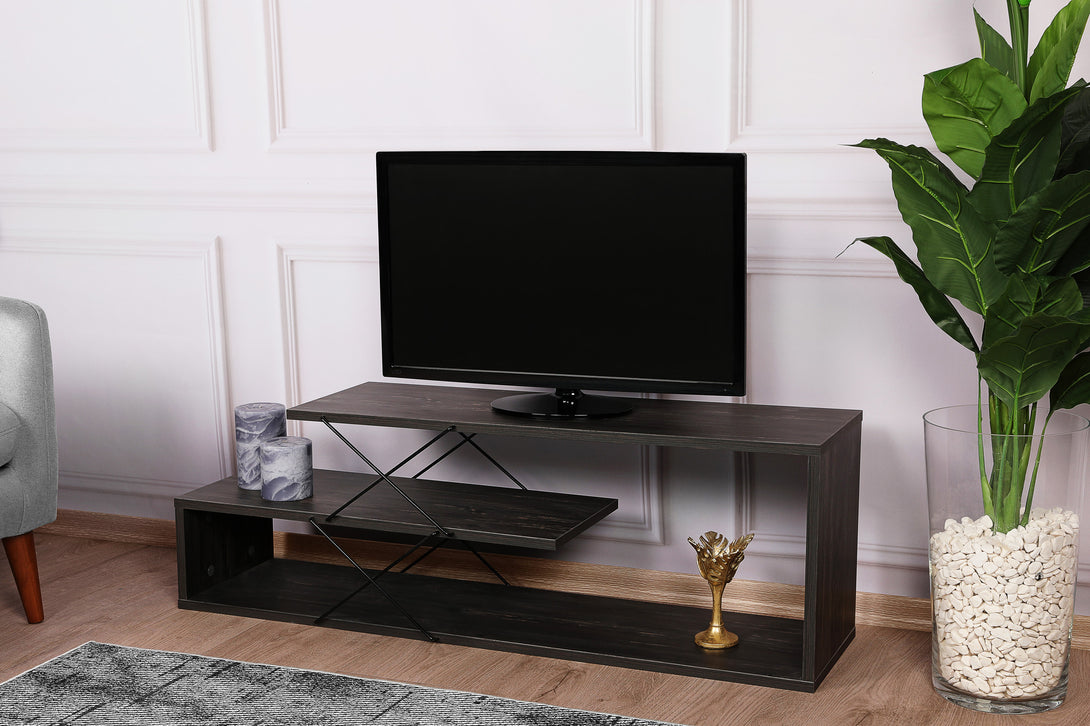 TV szekrény Zigzag - Dark Brown-Vashome.sk