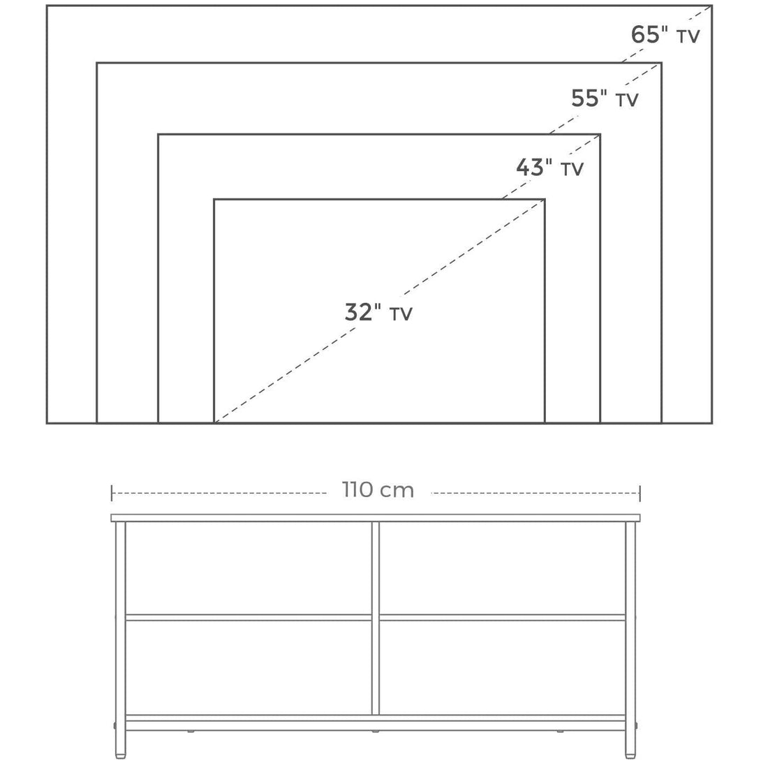 TV stolík, konzolový stolík so 4 policami 110 x 40 x 50 cm-Vashome.sk