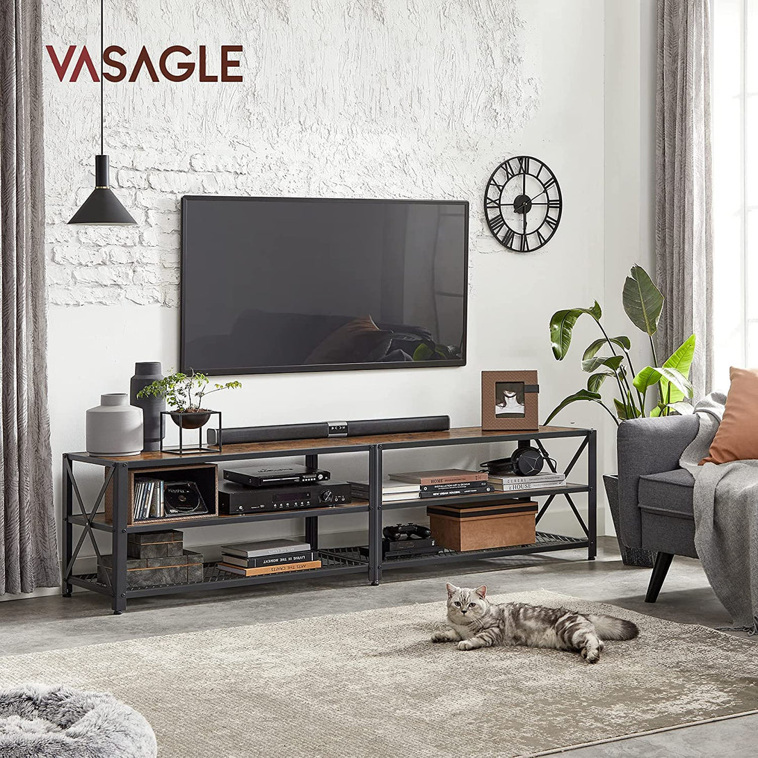 TV skrinka s policami, 178 x 52 x 39 cm, rustikálna hnedá-Vashome.sk