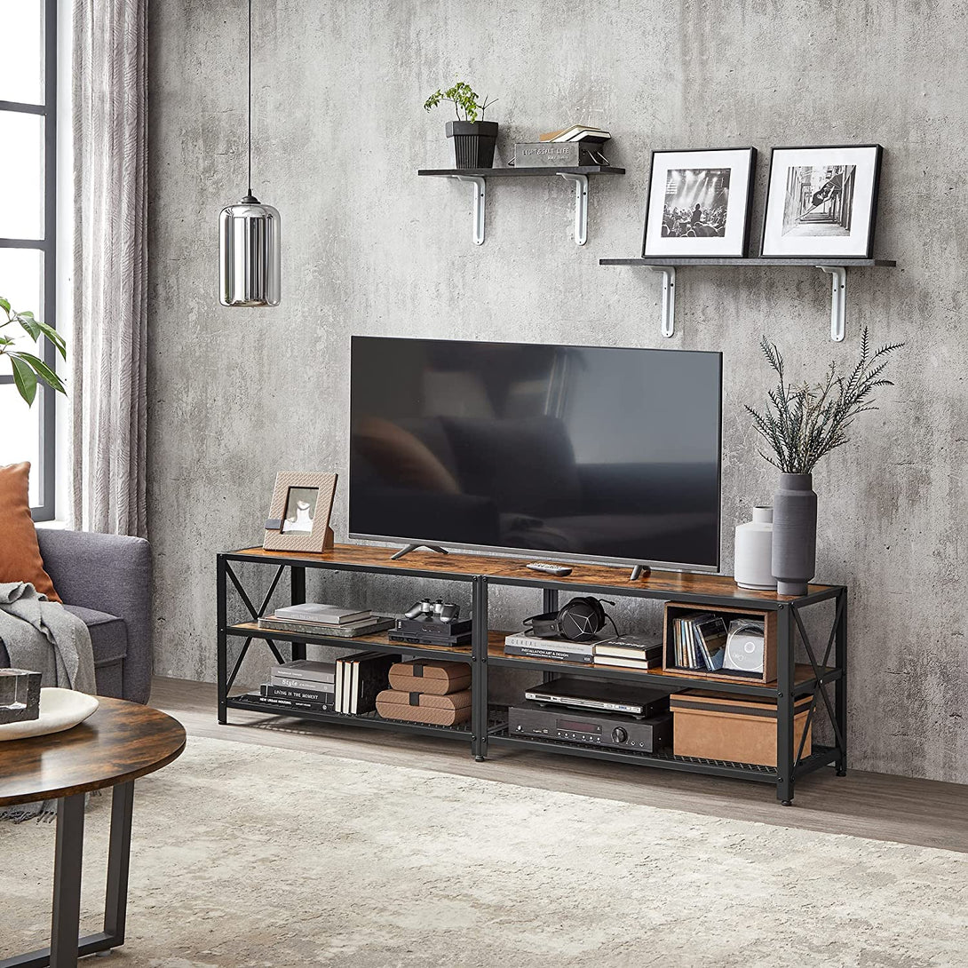 TV skrinka s policami, 178 x 52 x 39 cm, rustikálna hnedá-Vashome.sk