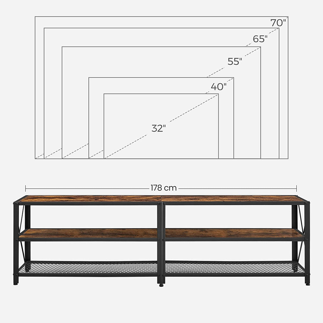 TV skrinka s policami, 178 x 52 x 39 cm, rustikálna hnedá-Vashome.sk