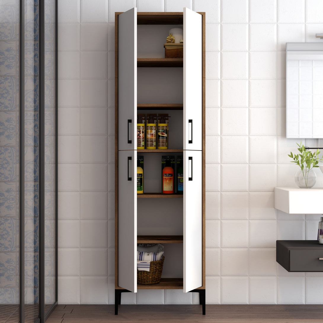 Tároló szekrény Berlin A - Walnut, White-Vashome.sk