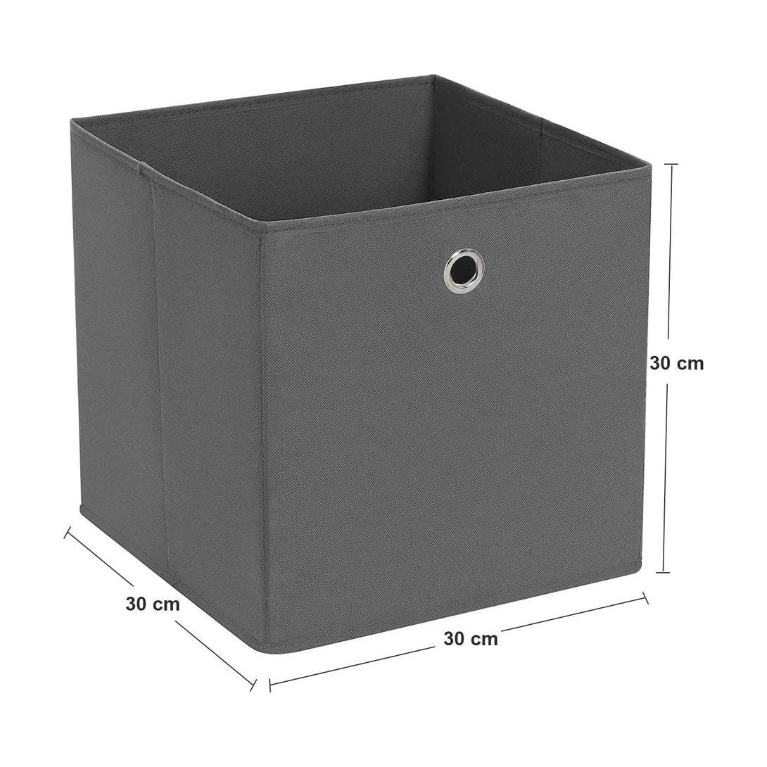 Úložné boxy, sada 6 ks, 30 x 30 x 30 cm, sivé-Vashome.sk