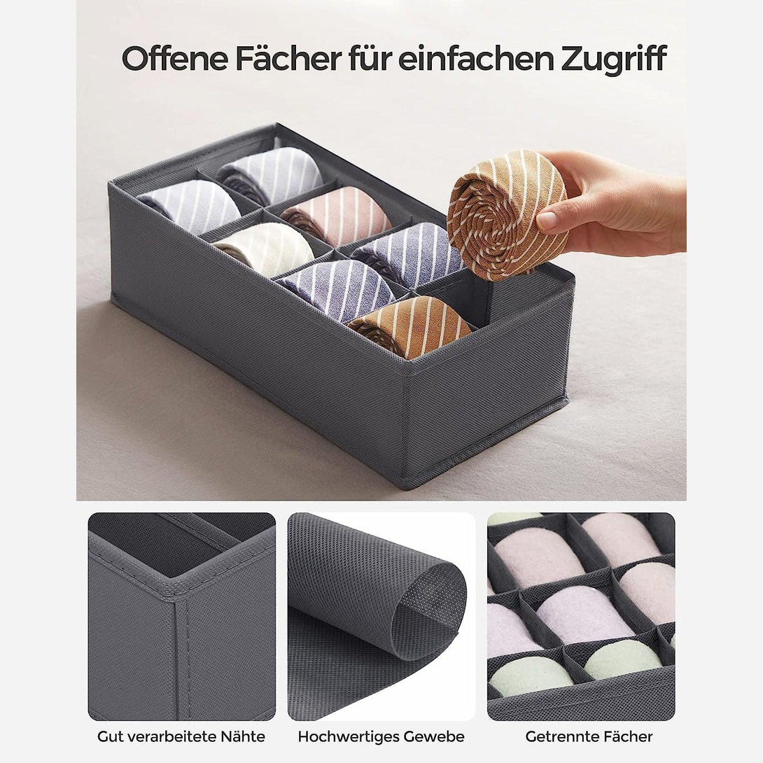 Úložné boxy, zásuvkový organizér, sada 8 ks, šedé | SONGMICS-Vashome.sk