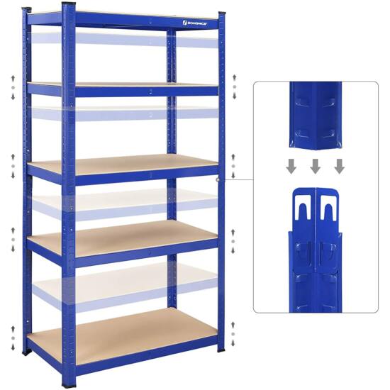 SONGMICS Úložný regál s vysokou nosnosťou až 875 kg, 90 x 180 x 40 cm-Vashome.sk