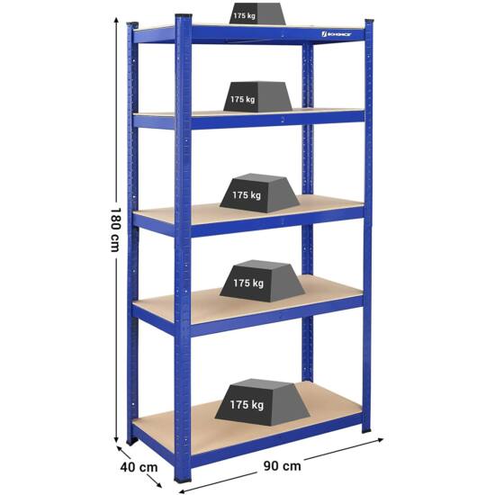 SONGMICS Úložný regál s vysokou nosnosťou až 875 kg, 90 x 180 x 40 cm-Vashome.sk