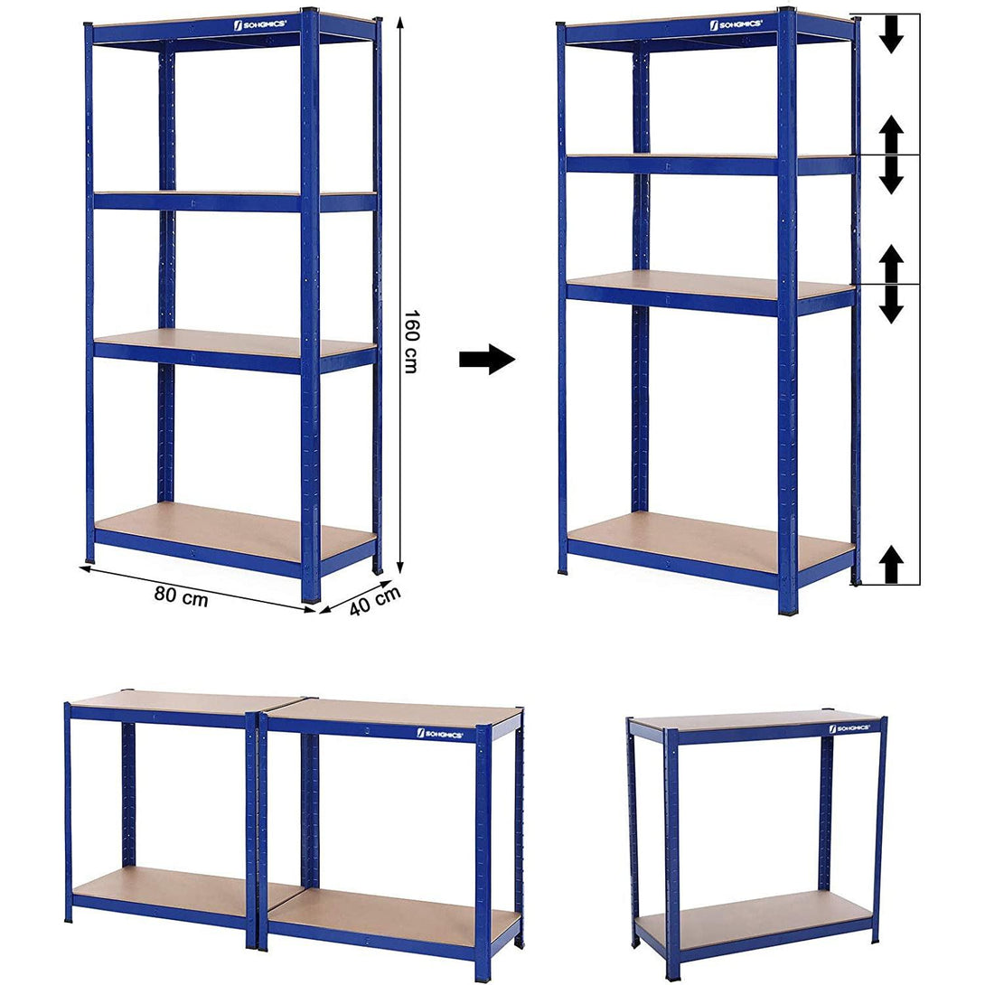 SONGMICS Policový regál s vysokou nosnosťou do 520 kg, 160 x 80 x 40 cm-Vashome.sk