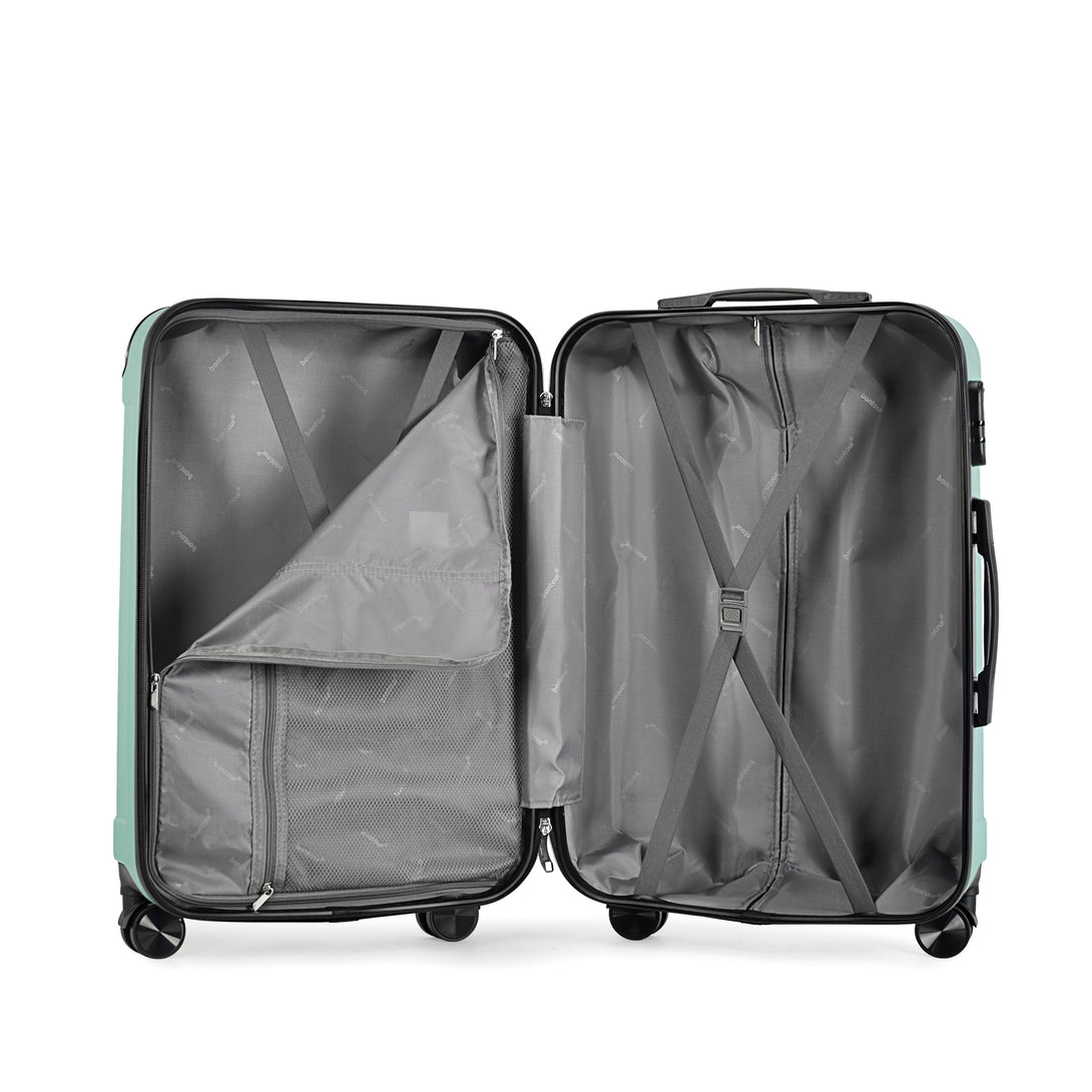 VERTICAL Kabínový kufor na 4 kolieskach 55x39x20cm púdrovo zelená farba BONTOUR-Vashome.sk