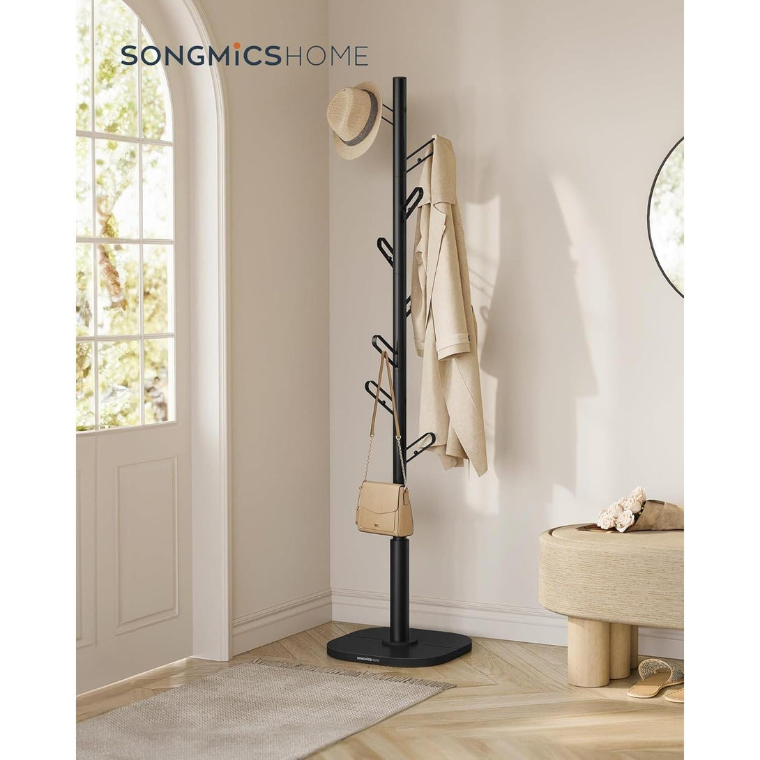 SONGMICS HOME fa alakú ruhafogas 175,3 cm magas tintafekete színben-Vashome.sk