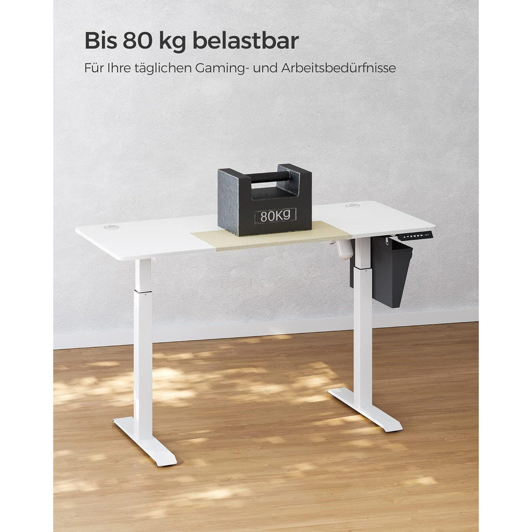 Výškovo nastaviteľný elektrický stôl, pracovný stôl, biela a béžová farba | SONGMICS-Vashome.sk