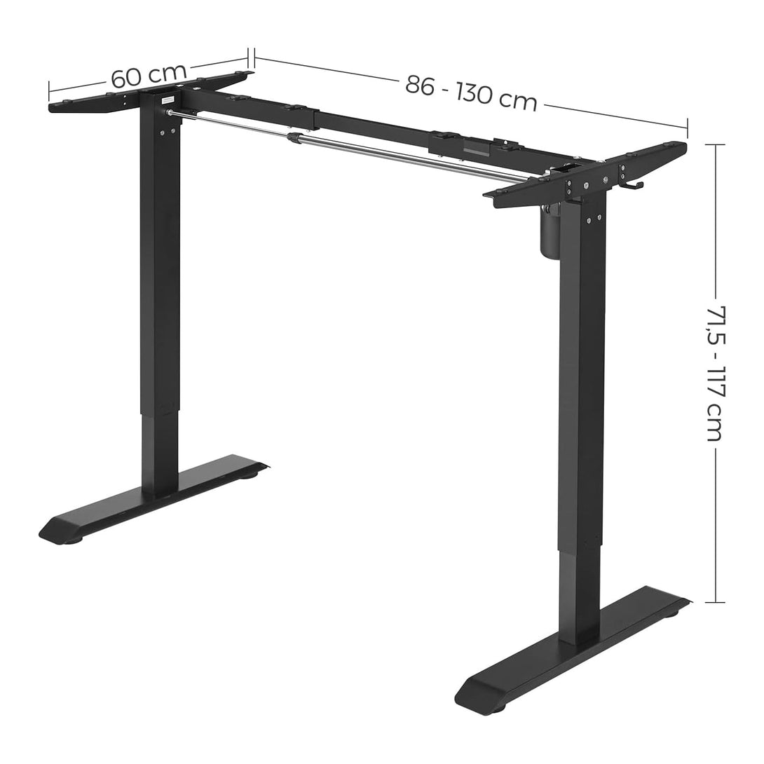 Výškovo nastaviteľný elektrický stôl, rám stola, bez stolovej dosky, čierny | SONGMICS-Vashome.sk