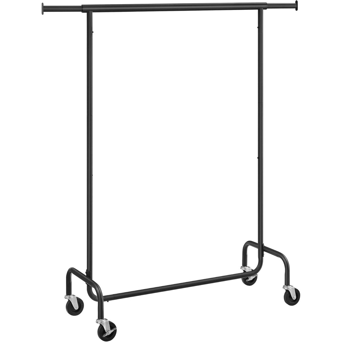 Výsuvný vešiak na šaty na kolieskach s vysokou nosnosťou, 130 kg, čierny-Vashome.sk